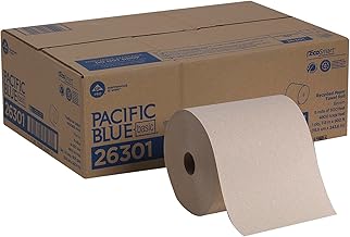 Pacific Blue Basic Recycled Hardwound Paper Towel Rolls by GP PRO (Georgia-Pacific); Brown; 26301; 800 Feet Per Roll; 6 Rolls Per Case