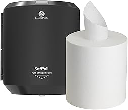 SofPull Centerpull Paper Towel Dispenser Trial Kit by PRO, 58206, 1 Translucent Smoke Regular Paper Towel Dispenser, 58204 and 1 Regular Centerpull Premium Paper Towel Refill, 28124